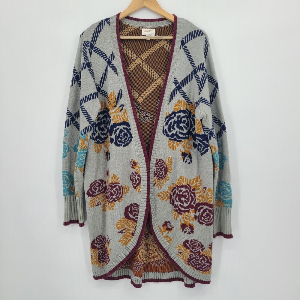 Wrangler Floral Rose Cardigan Country Western Cowgirl Retro Y2K Cabincore Size L